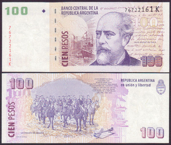 2003 Argentina 100 Pesos (aUnc)